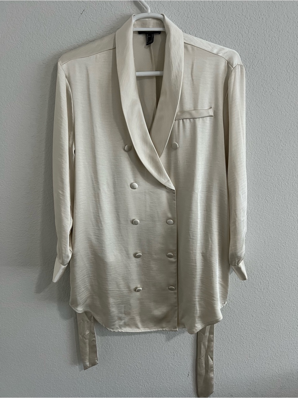 Forever 21 Cream Satin Blazer